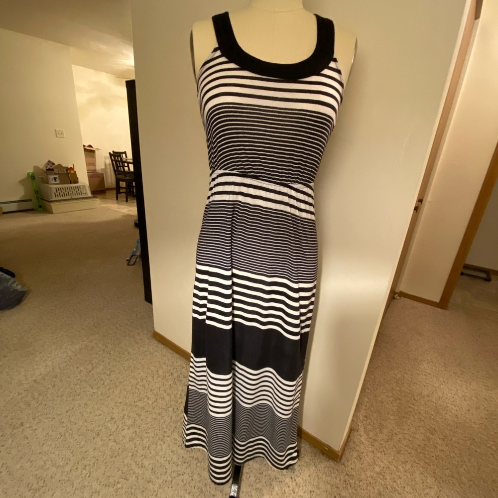 Black and White Floor Length Dress